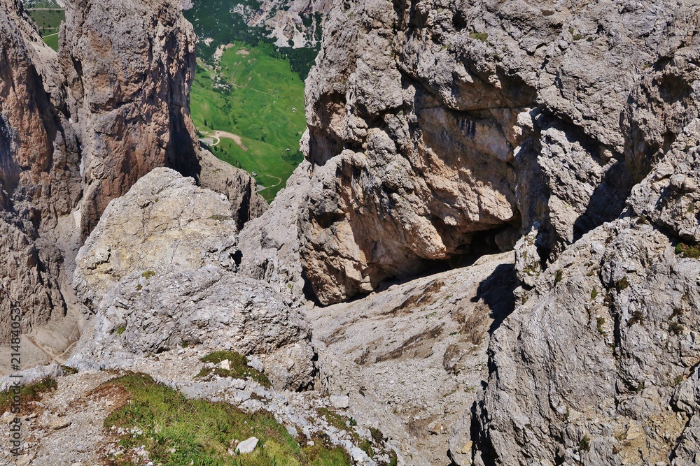 Fototapeta premium Felsenschlucht, Sellagruppe, Dolomiten