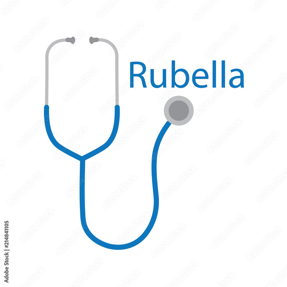 rubella word and stethoscope icon- vector illustration rubella word and stethoscope icon- vector illustration