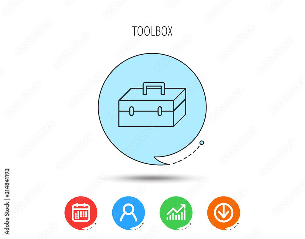 Toolbox icon. Repair instruments sign. Toolbox icon. Repair instruments sign.