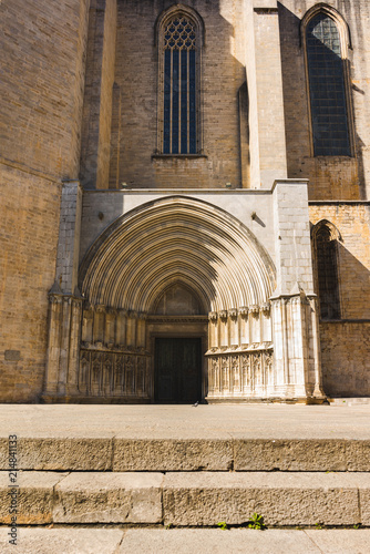 irona, Spain. Visit Girona, Spain. Arch of Cathedral of Girona.