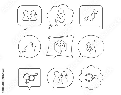 Pregnancy, pediatrics and family planning icons.