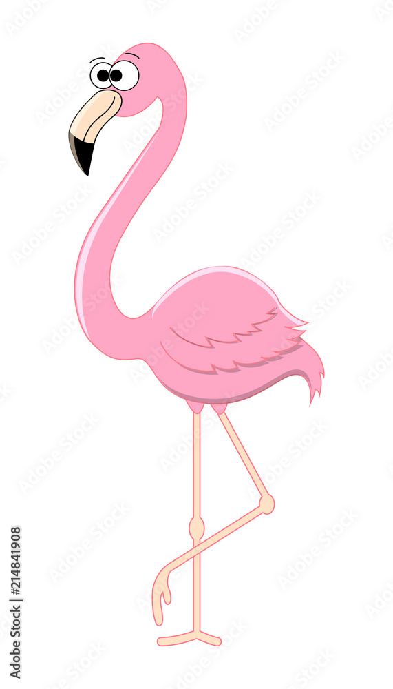Fototapeta premium Funny cartoon flamingo.