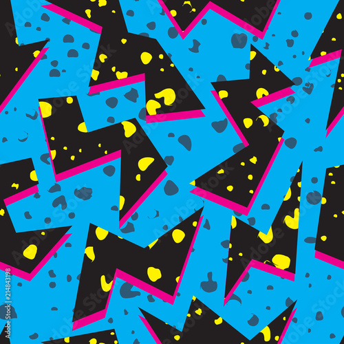 GRUNGE GEOMETRIC ELEMENTS SEAMLESS PATTERN. LATINO STYLISH TEXTURE