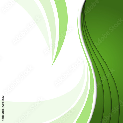 Abstract Ecology background. Corporate business template background. Green curve on white paper background with space for text background design, overlap layer concept