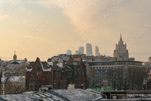 cityscape of the roofs of houses