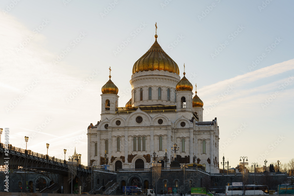 the city of Christ the Savior temple during sunset