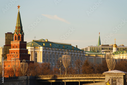 cityscape Kremlin, a large stone bridge, a large Kremlin palace