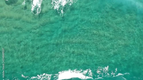 Aerial of waves crashing over between Bondi and Coogee photo