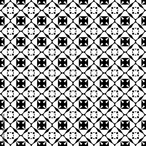 Black and white seamless pattern. Modern stylish texture. Repeating geometric tiles with smooth rhombuses