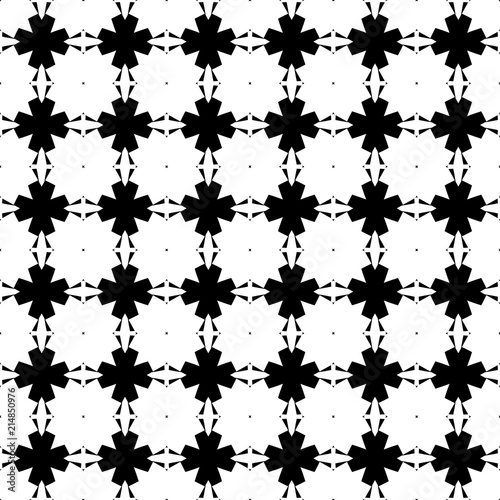 Abstract geometric seamless pattern. Black and white style pattern with circle and line.