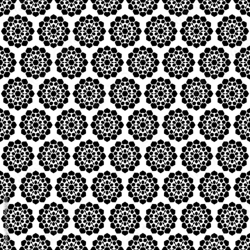 Black and white seamless pattern. Floral stylish background. repeating texture