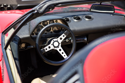Vintage Sports Car Steering wheel © Rowan