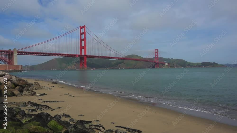 Waves with backdrop of Golden Gate Bridge in San Francisco. Waves with backdrop of Golden Gate Bridge in San Francisco.