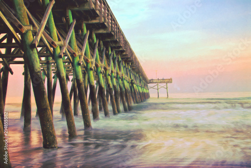 Second Avenue Pier during Sunset in Myrtle Beach South Carolina photo