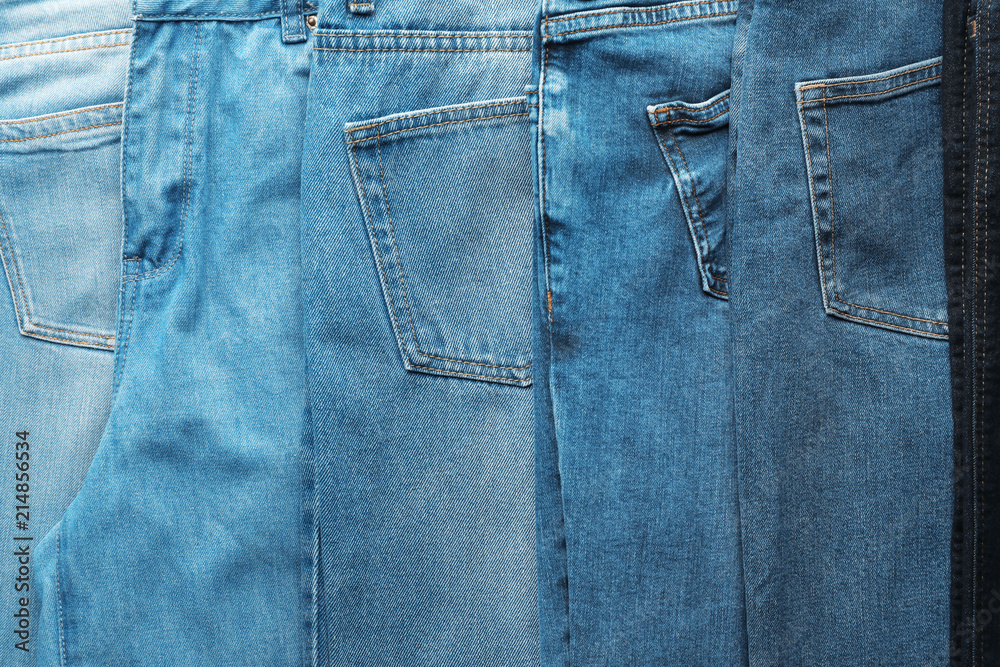 Jeans of different colors as background Jeans of different colors as background
