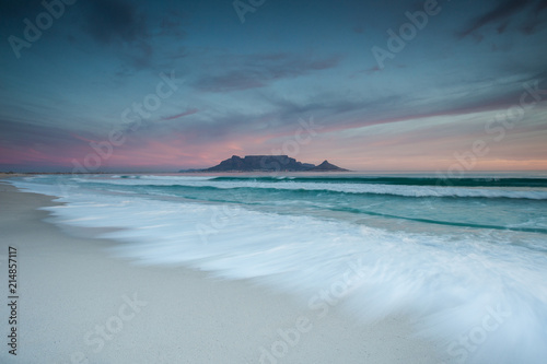 Stunning clouds over Table Mountain in Cape Town South Africa,as seen from blouberg beach, one of the top holiday destinations in the world