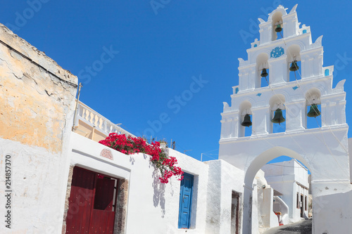 Greece, a foreshortening of Megalochori old traditional village, Santorini photo
