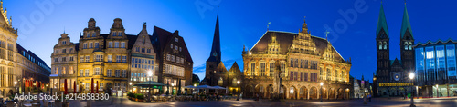 bremen historic city germany in the evening high definition panorama