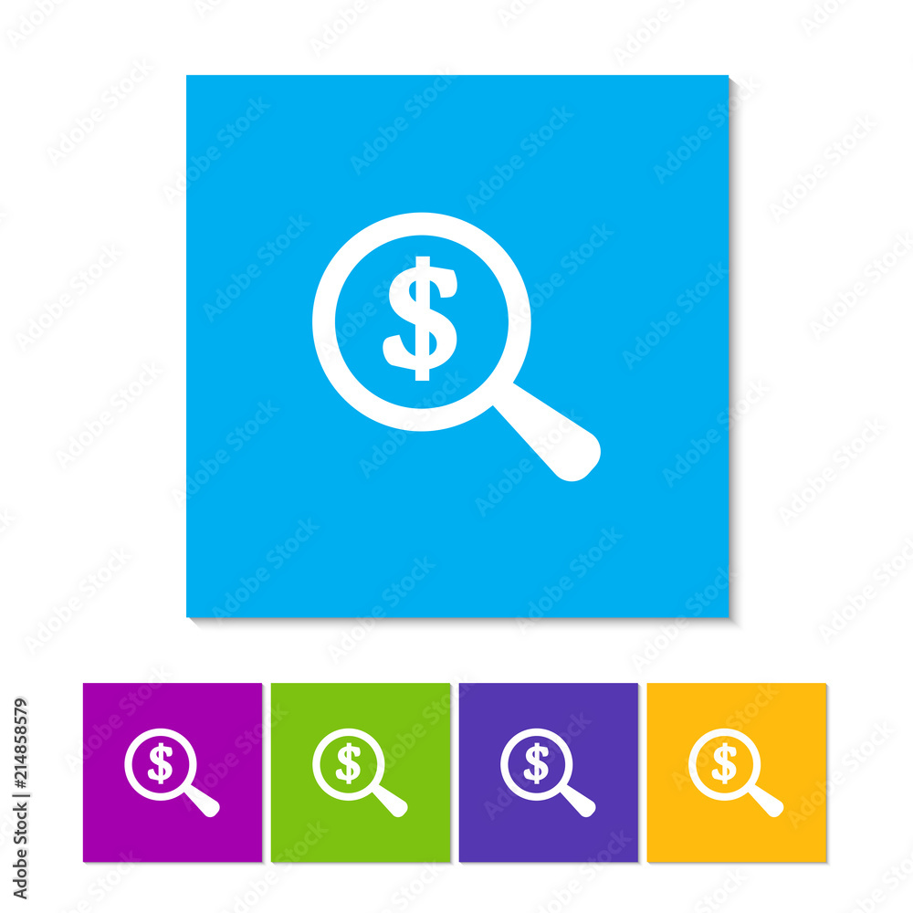 Looking For Money. Flat icon design. Orange, purple, magenta, violet, yellow, green and blue color buttons Looking For Money. Flat icon design. Orange, purple, magenta, violet, yellow, green and blue color buttons