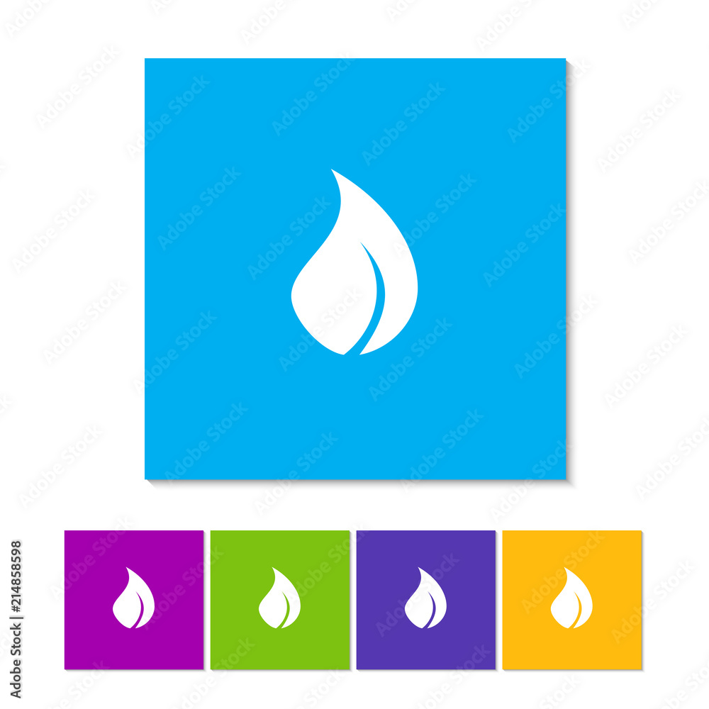 Flame icon in flat style. Orange, purple, magenta, violet, yellow, green and blue color buttons Flame icon in flat style. Orange, purple, magenta, violet, yellow, green and blue color buttons