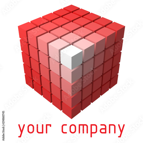 3d style vector logo design with cubes.