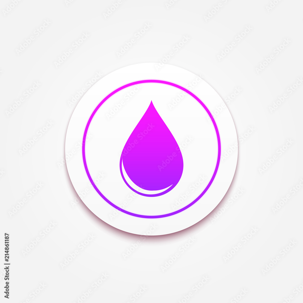 Drop icon, illustration. Oil button Drop icon, illustration. Oil button