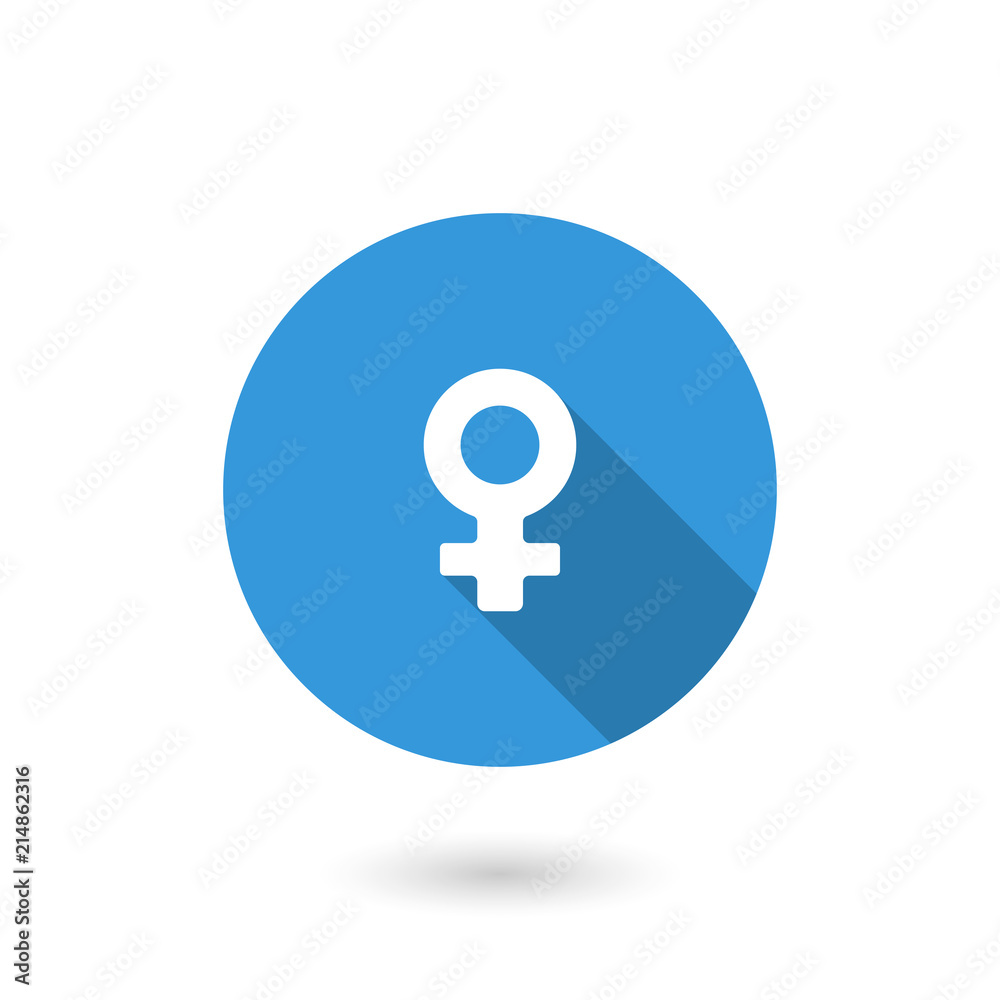Female icon. Flat icon with long shadow Female icon. Flat icon with long shadow
