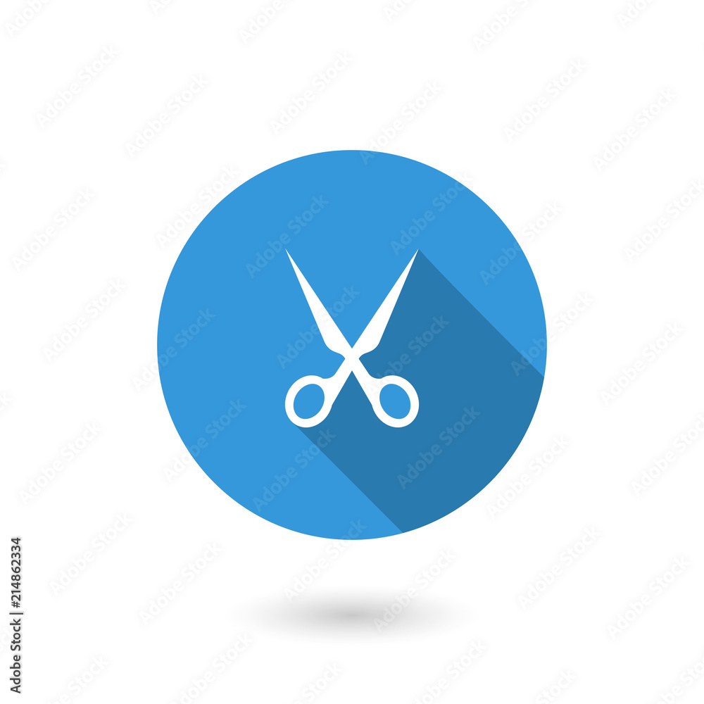 Cut icon. Flat icon with long shadow Cut icon. Flat icon with long shadow