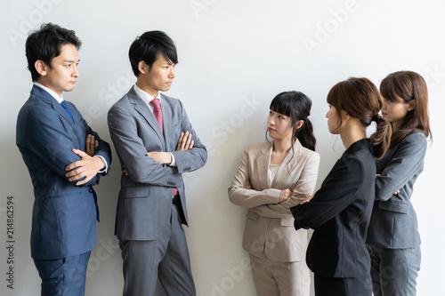 portrait of asian business group on white background