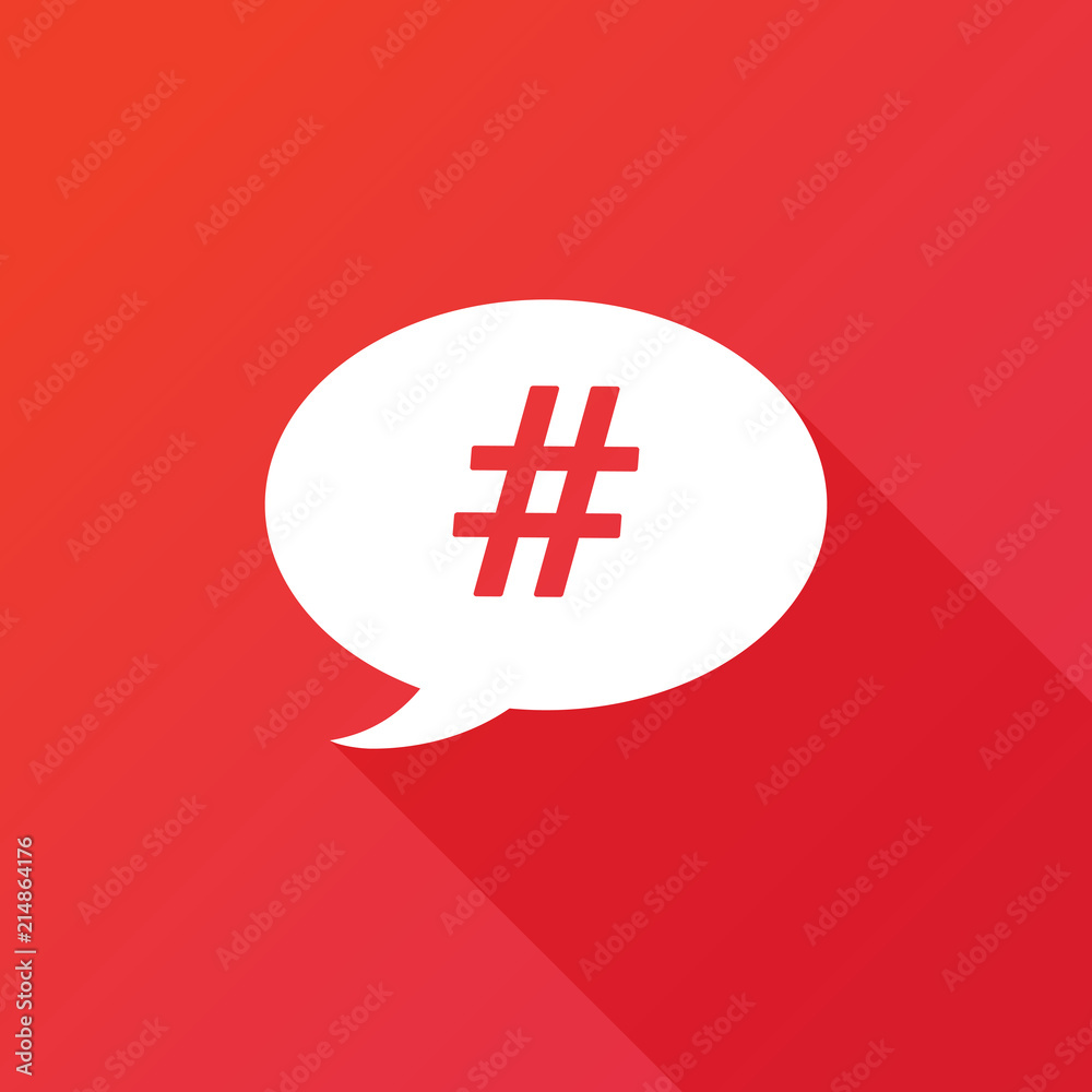 A concept graphic chat bubble with the hash tag A concept graphic chat bubble with the hash tag
