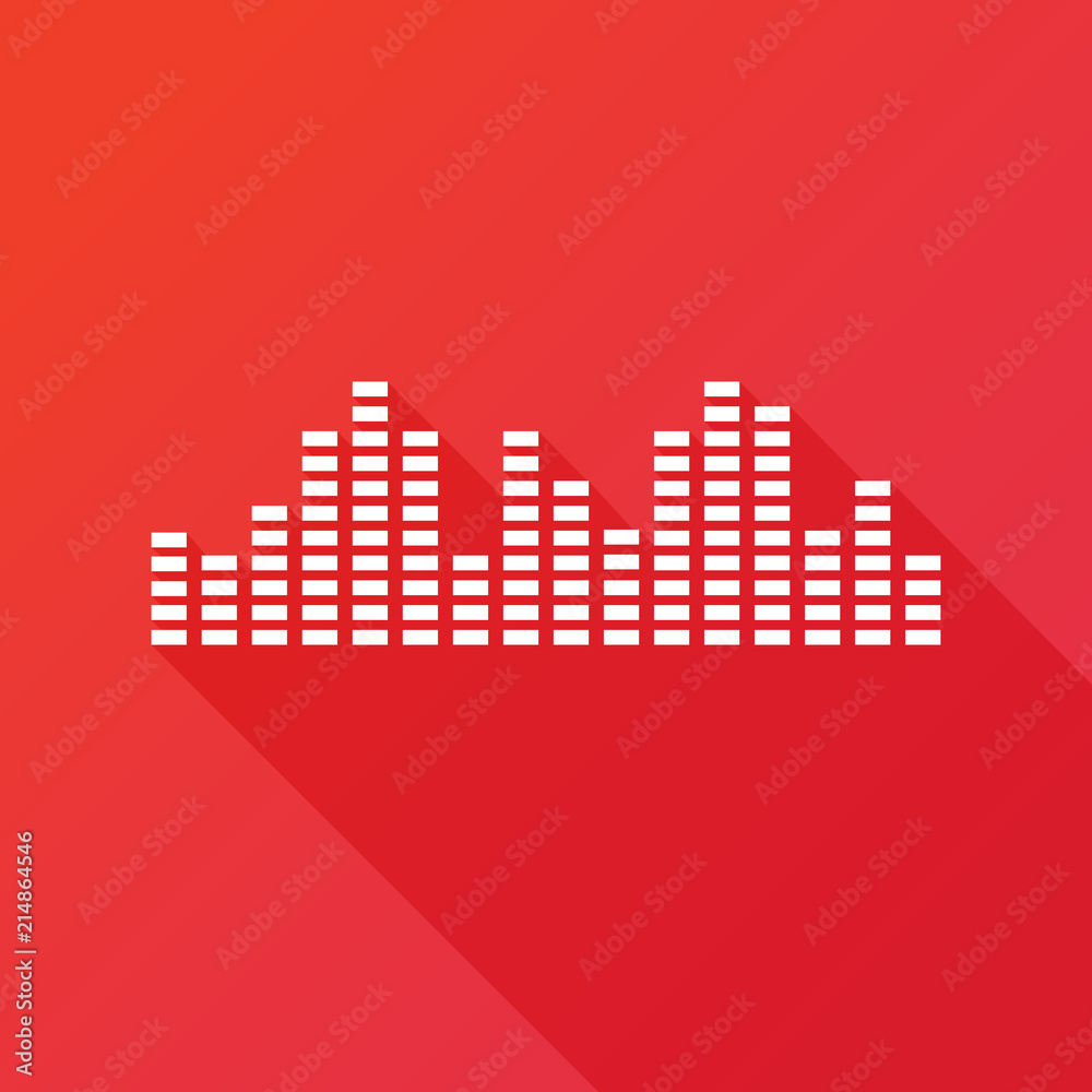 Music Sound Wave Music Bars Icon Illustration Flat Design Style