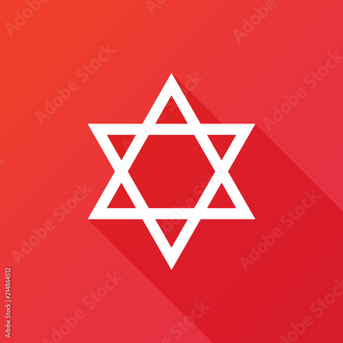 Star of David icon | sing | symbol. Flat design style with long shadow
