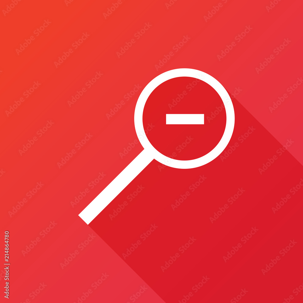 Zoom Out icon. Modern design flat style icon with long shadow effect Zoom Out icon. Modern design flat style icon with long shadow effect