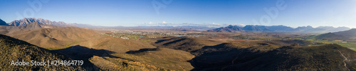 Panoramic aerial view over the town of Worcester in the breede valley in the western cape of south africa