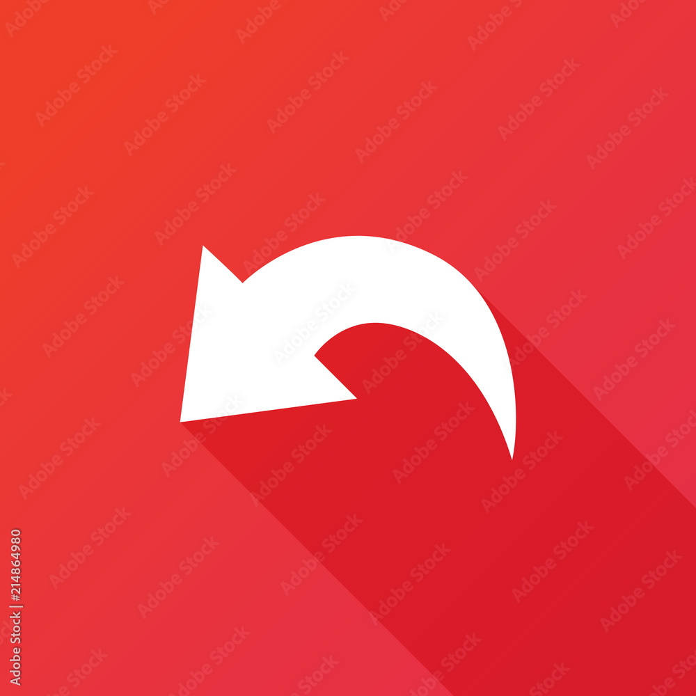 Undo Icon. Long shadow Undo Icon. Long shadow