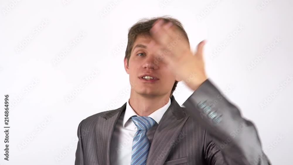 young man looking at the camera. Kiss gesture young man looking at the camera. Kiss gesture