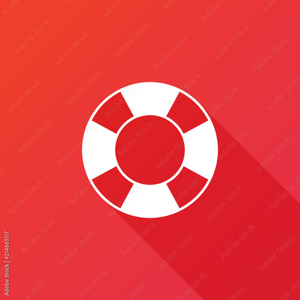 Lifebuoy icon. Long shadow Lifebuoy icon. Long shadow
