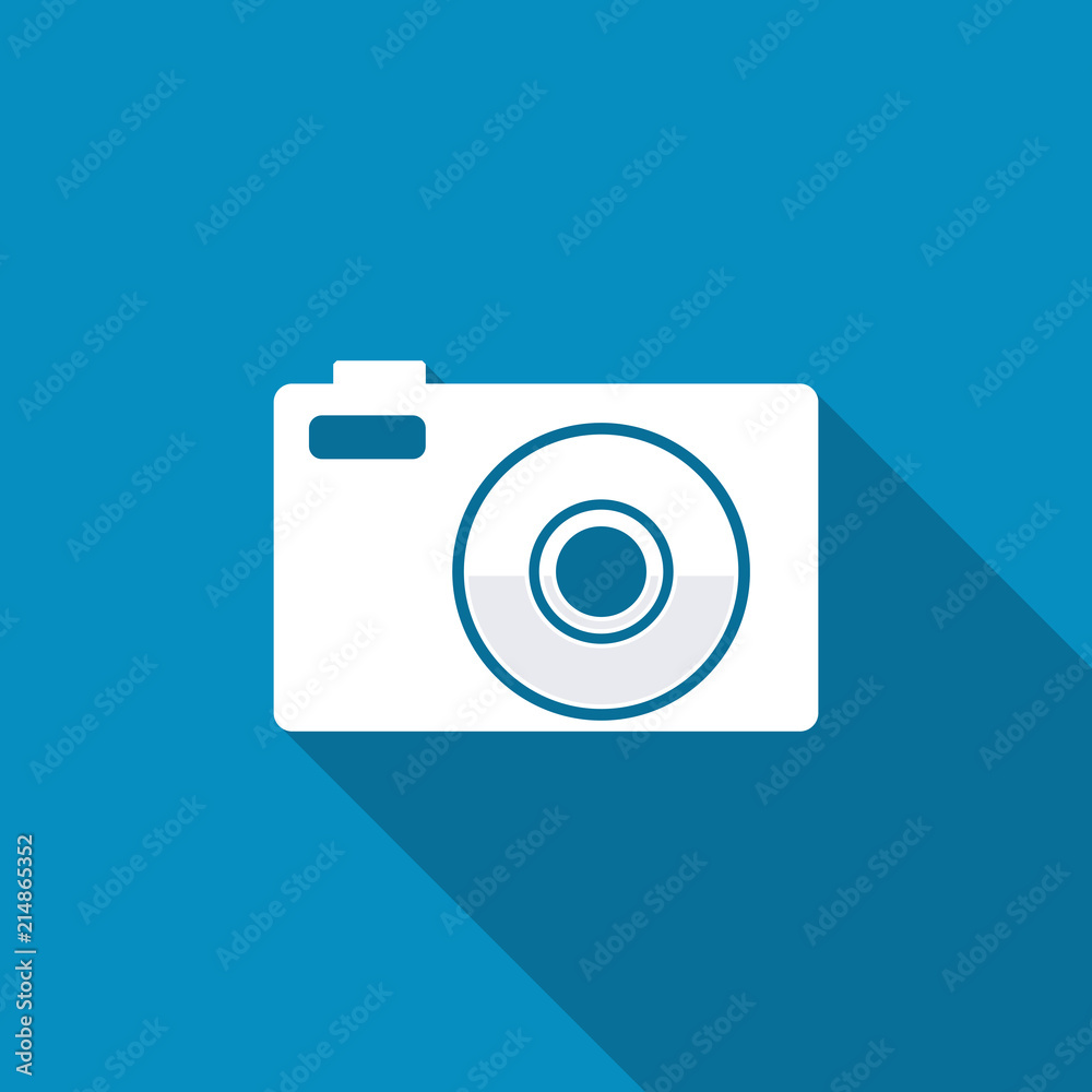 Camera icon. Long shadow Camera icon. Long shadow