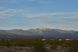 houses at base of Spring Mountains, town of Pahrump, Nevada, USA