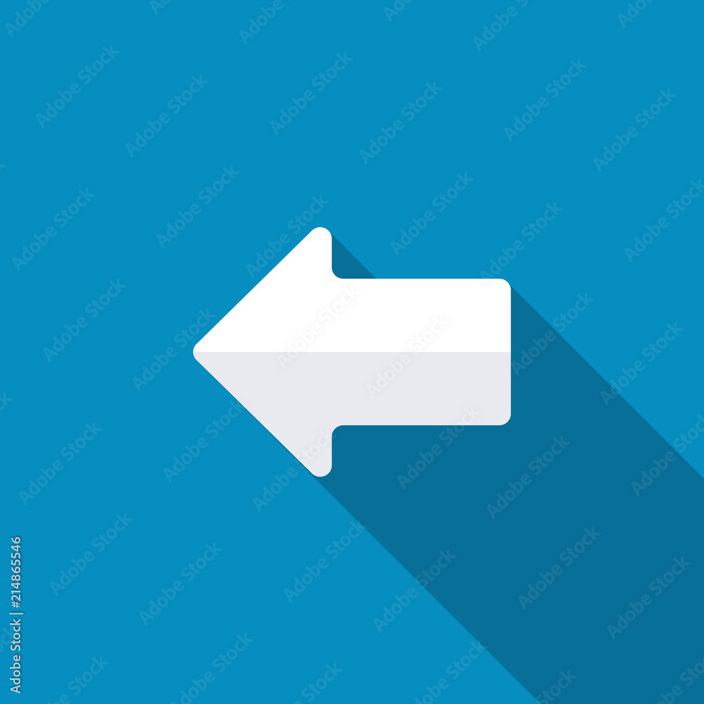 Arrow points to the left. Long shadow Arrow points to the left. Long shadow