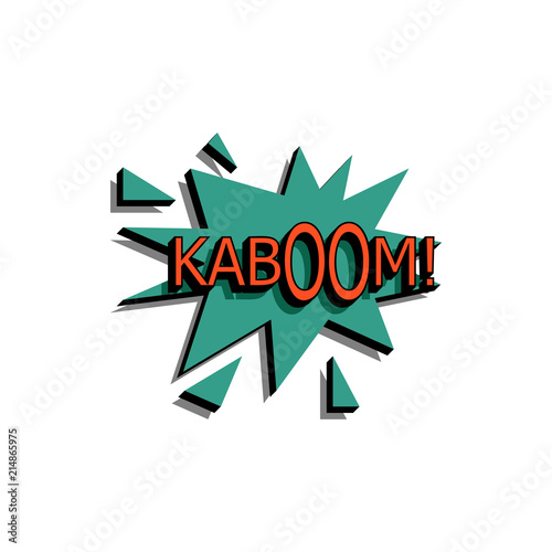 Comic speech bubble with expression text kaboom. Vector bright dynamic cartoon illustration in retro pop art style isolated