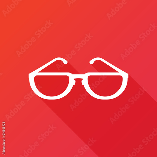 Glasses Icon. illustration flat design with long shadow