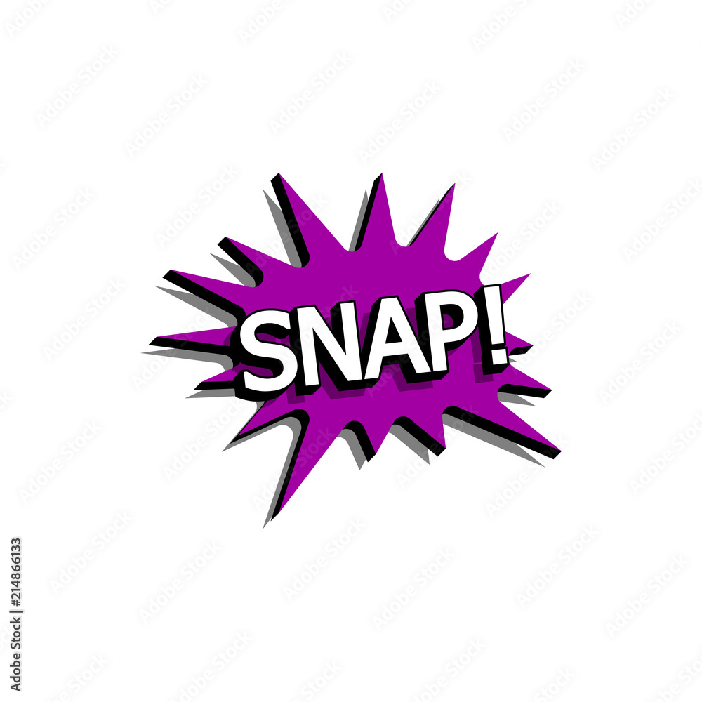 Comic speech bubble with expression text snap. Vector bright dynamic cartoon illustration in retro pop art style isolated Comic speech bubble with expression text snap. Vector bright dynamic cartoon illustration in retro pop art style isolated