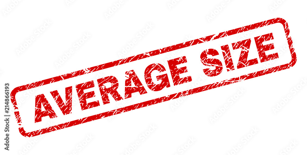 AVERAGE SIZE stamp seal print with distress style. Red vector rubber print of AVERAGE SIZE text with dirty texture. Text label is placed inside rounded rectangle frame. AVERAGE SIZE stamp seal print with distress style. Red vector rubber print of AVERAGE SIZE text with dirty texture. Text label is placed inside rounded rectangle frame.