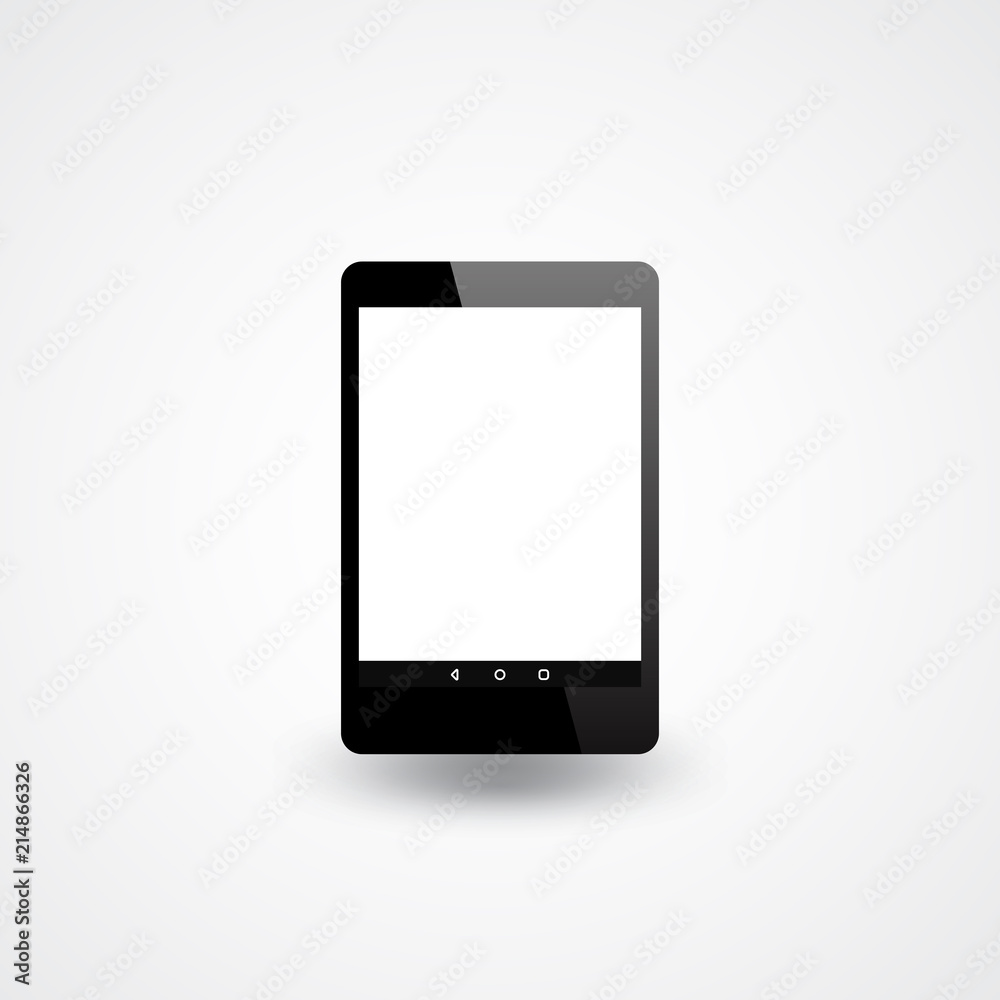 Realistic tablet pc computer with blank screen isolated on white background. illustration Realistic tablet pc computer with blank screen isolated on white background. illustration
