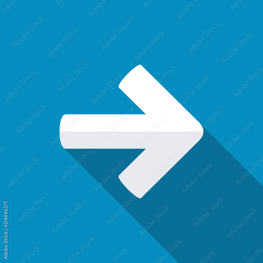 Application Arrow Icon. Modern design flat style icon with long shadow effect Application Arrow Icon. Modern design flat style icon with long shadow effect