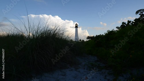 Time lapse of Cape Florida Lighthouse on Key Biscayne in the USA photo