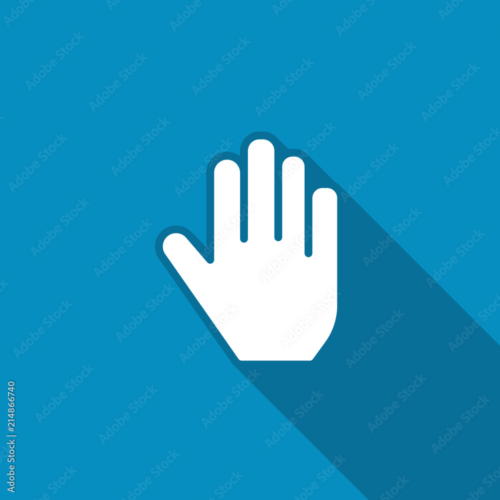 Hand icon. Flat icon with long shadow Hand icon. Flat icon with long shadow