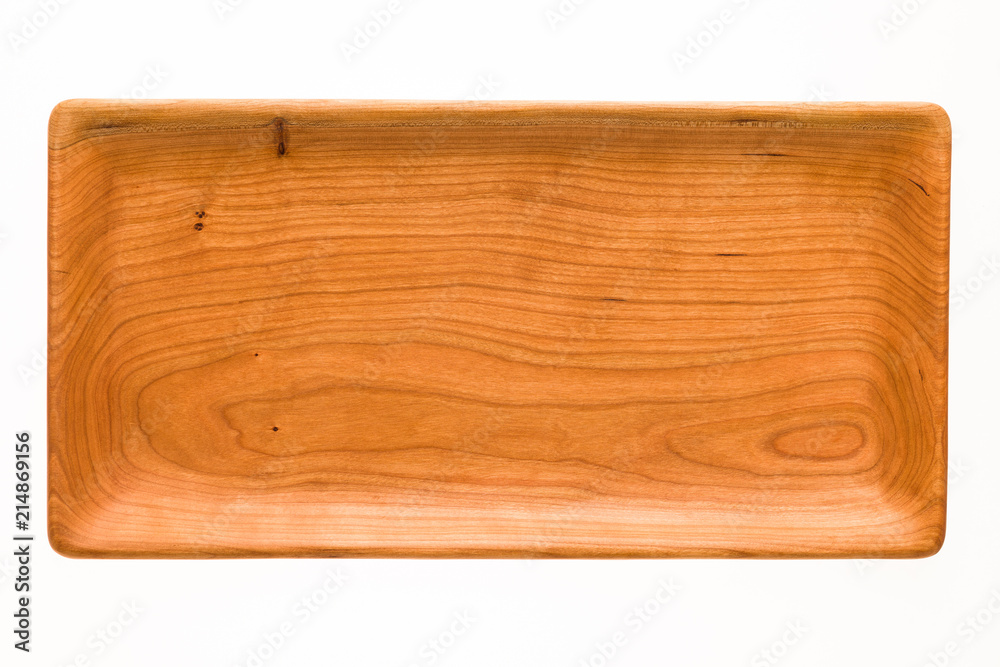 Handmade cherry wood rectangular tray, wooden plate