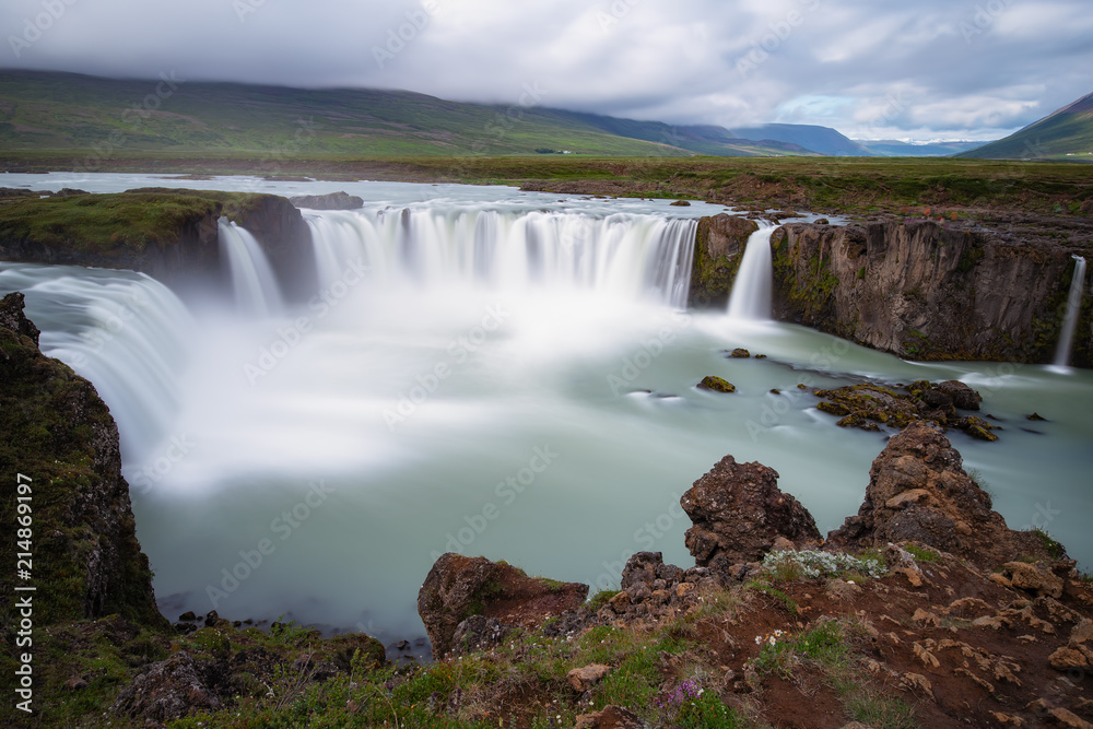 Godafoss is a waterfall in Iceland.
